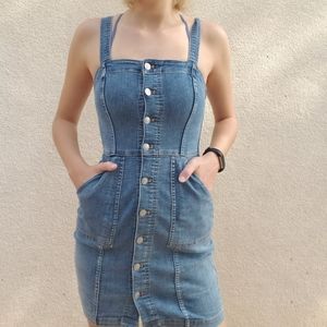 Denim bodycon button down dress